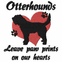 Otterhounds Leave Paw Prints Embroidered T-Shirt