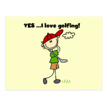 OUI j'aime des T-shirts et des cadeaux de golf Cartes Postales