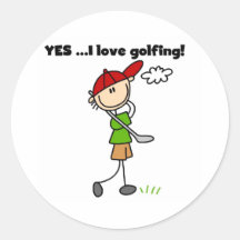 OUI j'aime jouer au golf Autocollant