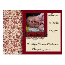 Our Angel Birth Announcment Postcard