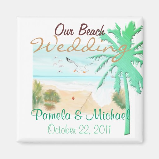 Our Beach Wedding Refrigerator Magnets