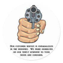 our-customer-service-is-unparalleled round sticker