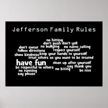 Our Family Rules Poster