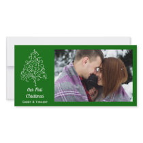 Our First Christmas Green Photo Card