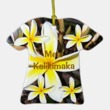 Our First Christmas Tropical Plumeria Ornaments