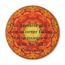 Our greatest glory is not in never falling, but... refrigerator magnet