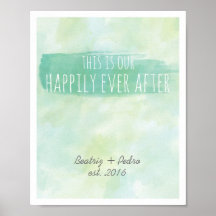 Our Happily Ever After Personalized Couple Emerald Poster