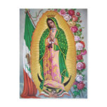 Our Lady of Guadalupe with Mexican Flag Postcard