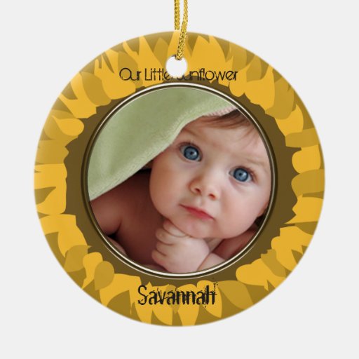 Our Little Sunflower Baby Photo Ornament