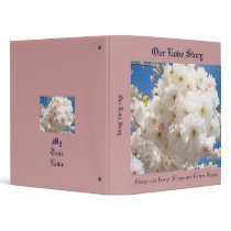 Our Love Story! binder White Pink Binder Wedding