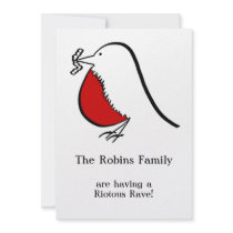 Our Merry English Robin Invitation