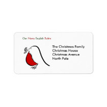 Our Merry English Robin Personalized Address Labels