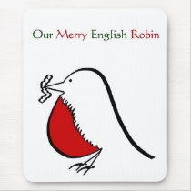 Our Merry English Robin Mousepad