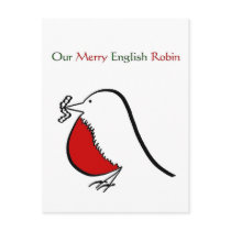 Our Merry English Robin Post Cards
