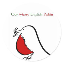 Our Merry English Robin Sticker