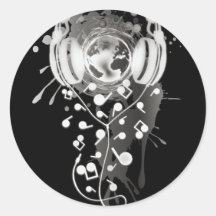 Our_Music Round Stickers