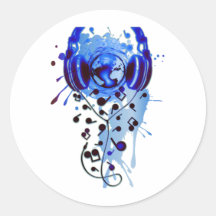 Our_Music Round Stickers