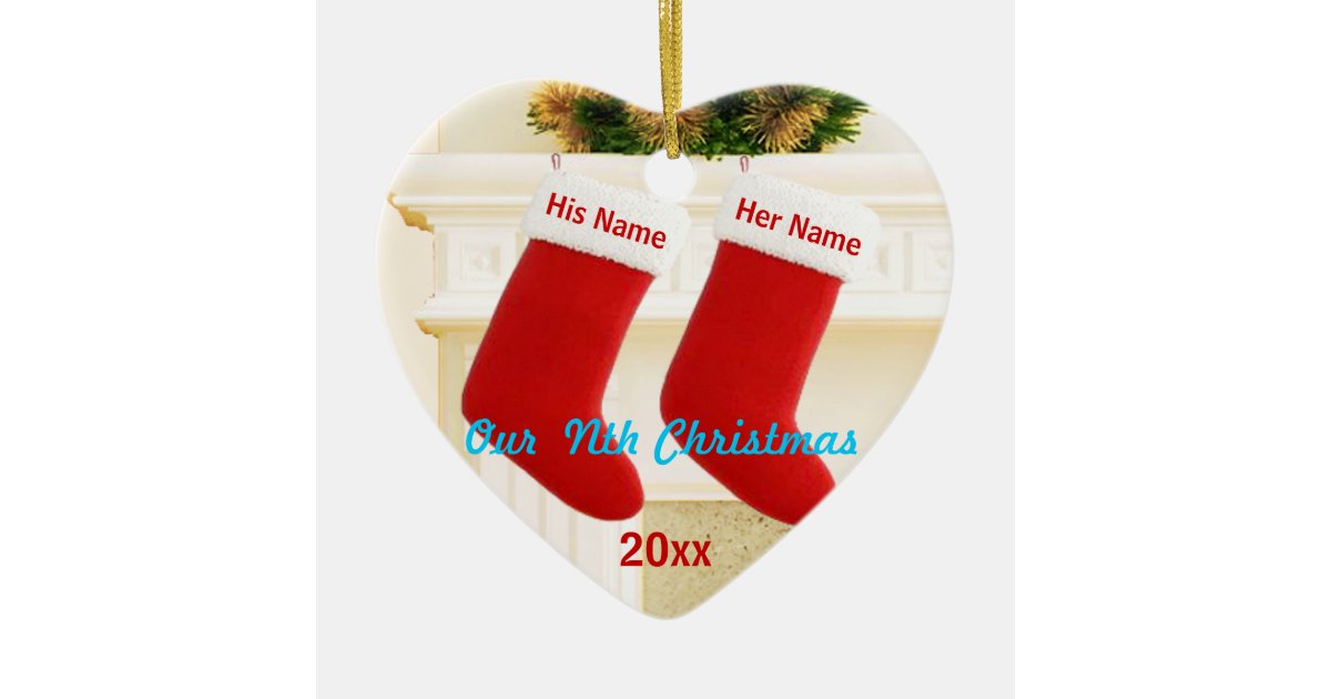 our nth christmas ceramic heart ornament zazzle personalized california christmas ornaments