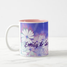 Our Spring Wedding Purple Floral Designs Coffee Mugs