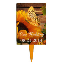 Our Wedding Cake Topper, Rustic Country Sunflower