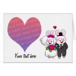 Our wedding day (cartoon rabbits) photo card