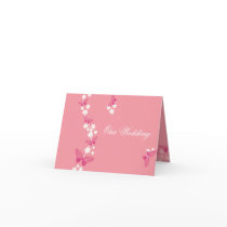 Our Wedding - White flowers and butterflies Greeting Cards