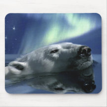 OURS BLANC DE NATATION TAPIS DE SOURIS