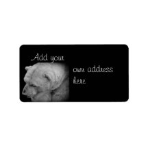 Ours blanc en noir et blanc étiquette d’adresse