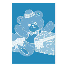 Ours de nounours bleu-clair pour des garçons cartes de visite personnelles