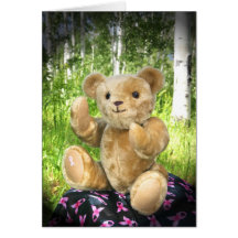 Ours de nounours de conscience de cancer du sein carte de vœux