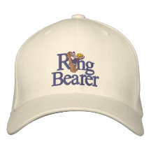 Ours de nounours de porteur d'alliances chapeaux brodés
