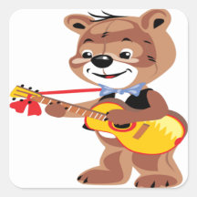 Ours de nounours jouant une guitare adhésifs