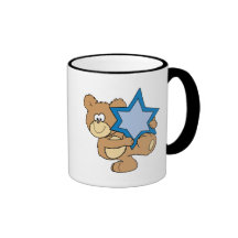 ours de nounours mignon de hanoukka tenant l'étoil tasse à café