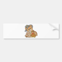 ours de nounours mignon de pèlerin avec la dinde autocollant pour voiture