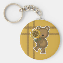 Ours de nounours mignon de tournesol porte-clés