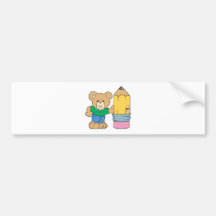 ours de nounours mignon d'école avec le crayon autocollants pour voiture