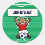 Ours de nounours mignon personnalisé du football ( autocollants