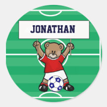 Ours de nounours mignon personnalisé du football ( autocollants