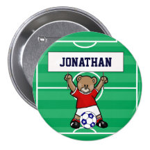 Ours de nounours mignon personnalisé du football ( badges avec agrafe