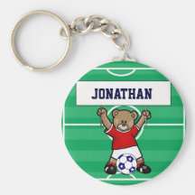 Ours de nounours mignon personnalisé du football ( porte-clefs