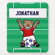 Ours de nounours mignon personnalisé du football ( tapis de souris
