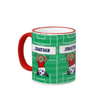 Ours de nounours mignon personnalisé du football ( mugs à café