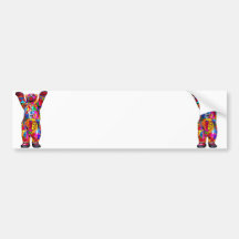 Ours de nounours modelé coloré, dos de blanc (pst) adhésifs pour voiture