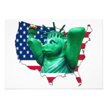 Ours de nounours, statue de la liberté, carte des  cartons d'invitation