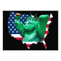 Ours de nounours, statue de la liberté, carte des  invitations personnalisables