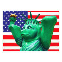 Ours de nounours, statue de la liberté et du drape cartons d'invitation