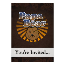 Ours de papa, regard vintage de fête des pères fra carton d'invitation