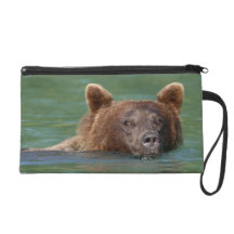 Ours gris nageant pochettes avec dragonne