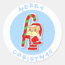 Ours mignon de Père Noël de bande dessinée de Joye Autocollant