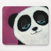 Ours panda lunatique mignon avec des yeux bleus Mo Tapis De Souris